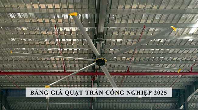 Bảng giá quạt trần công nghiệp Tâm sáng